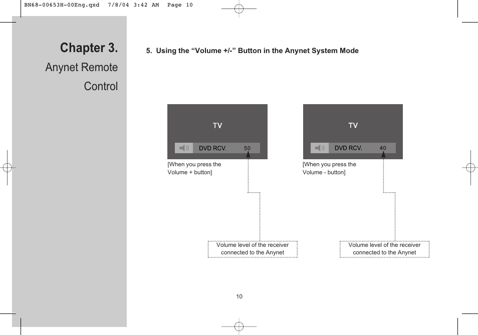 Chapter 3, Anynet remote control | Samsung LTP326WX-XAC User Manual | Page 11 / 56