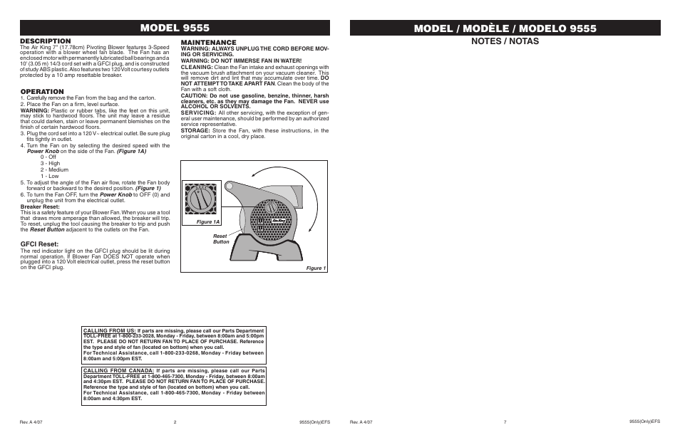 Air King 9555 User Manual | Page 2 / 4