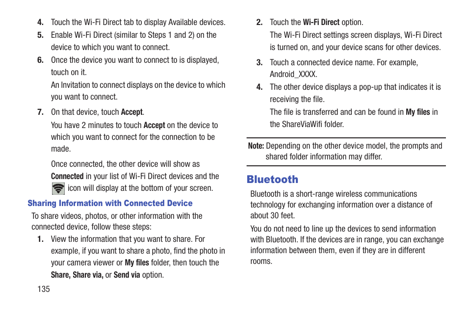 Bluetooth, H. for more, For more information, refer to “bluetooth” on | Samsung GT-P7510FKYXAR User Manual | Page 140 / 258