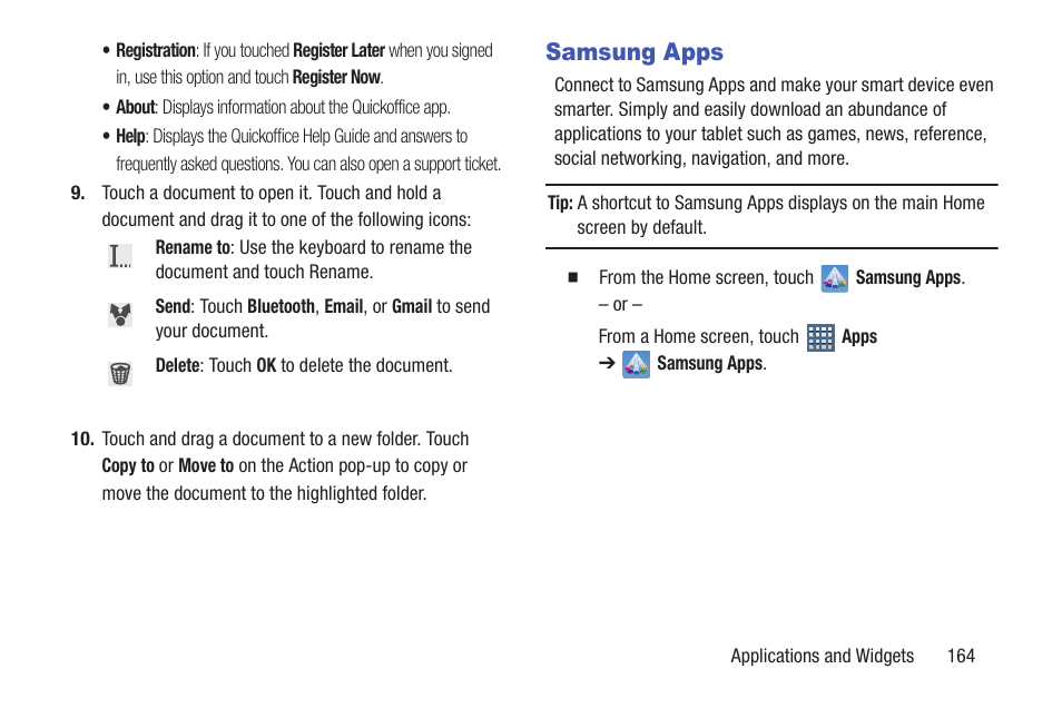 Samsung apps | Samsung GT-P7510FKYXAR User Manual | Page 169 / 258