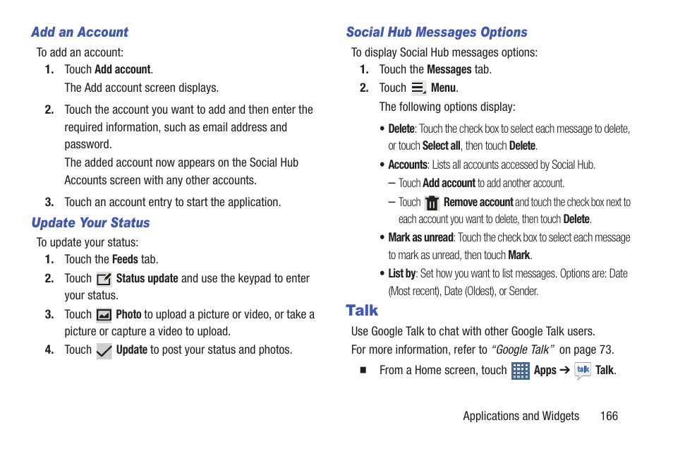 Talk | Samsung GT-P7510FKYXAR User Manual | Page 171 / 258