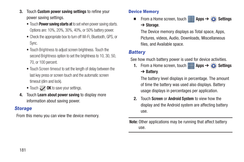 Samsung GT-P7510FKYXAR User Manual | Page 186 / 258