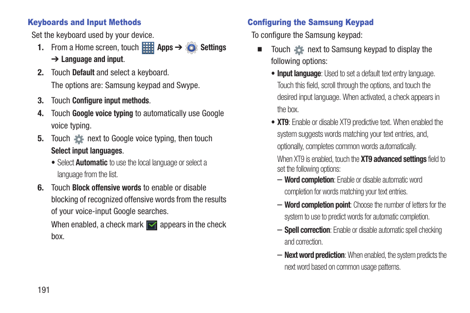 Samsung GT-P7510FKYXAR User Manual | Page 196 / 258