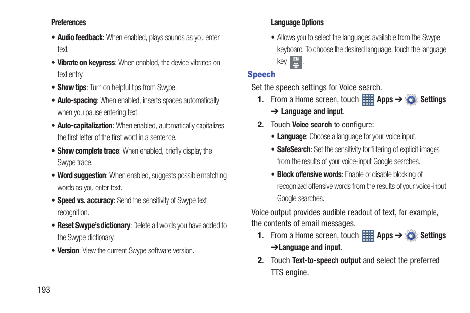 Samsung GT-P7510FKYXAR User Manual | Page 198 / 258