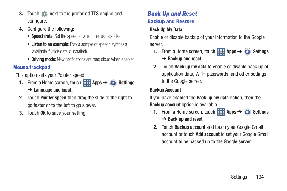 Samsung GT-P7510FKYXAR User Manual | Page 199 / 258