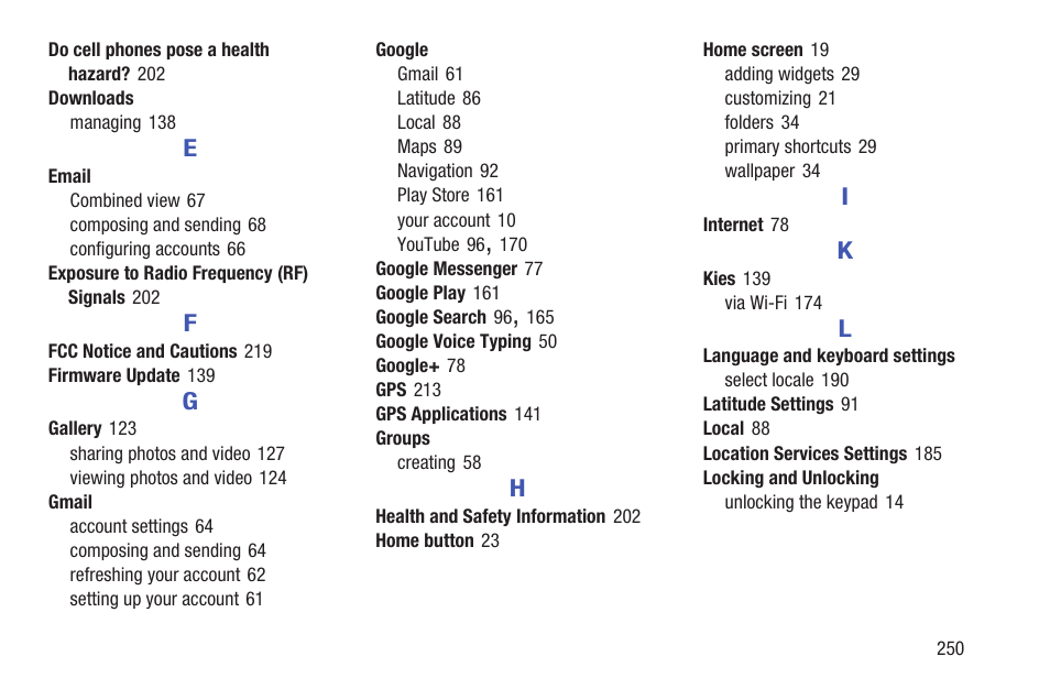 Samsung GT-P7510FKYXAR User Manual | Page 255 / 258