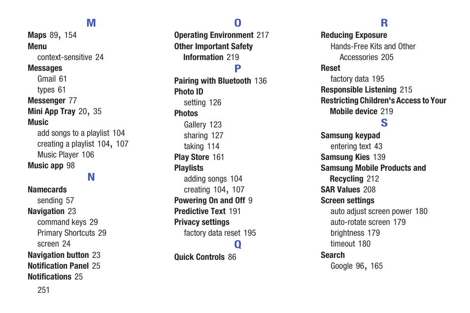 Samsung GT-P7510FKYXAR User Manual | Page 256 / 258