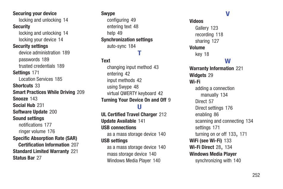 Samsung GT-P7510FKYXAR User Manual | Page 257 / 258