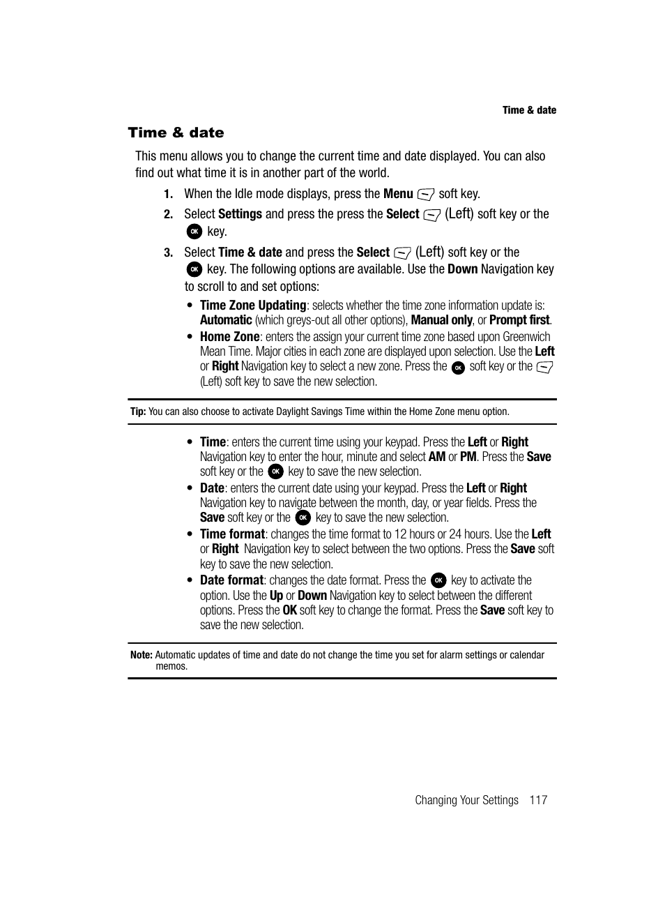 Time & date | Samsung SGH-T639LSATMB User Manual | Page 118 / 162