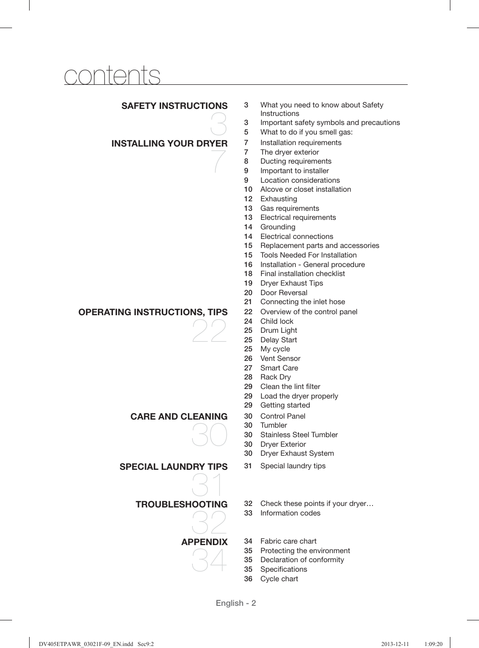Samsung DV393GTPAWR-A1 User Manual | Page 2 / 136