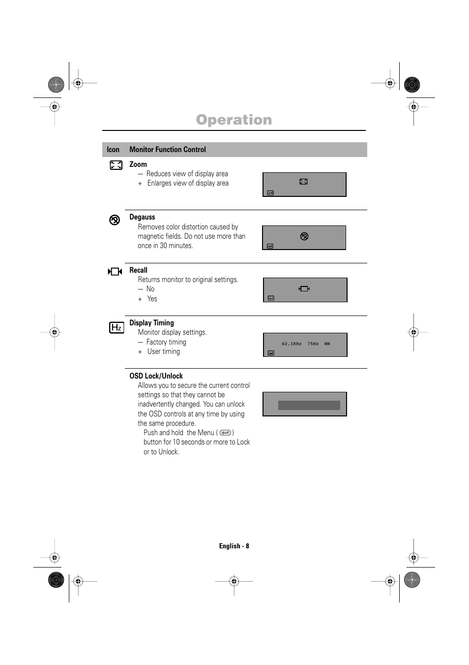 Operation | Samsung AV17KSBL User Manual | Page 10 / 16