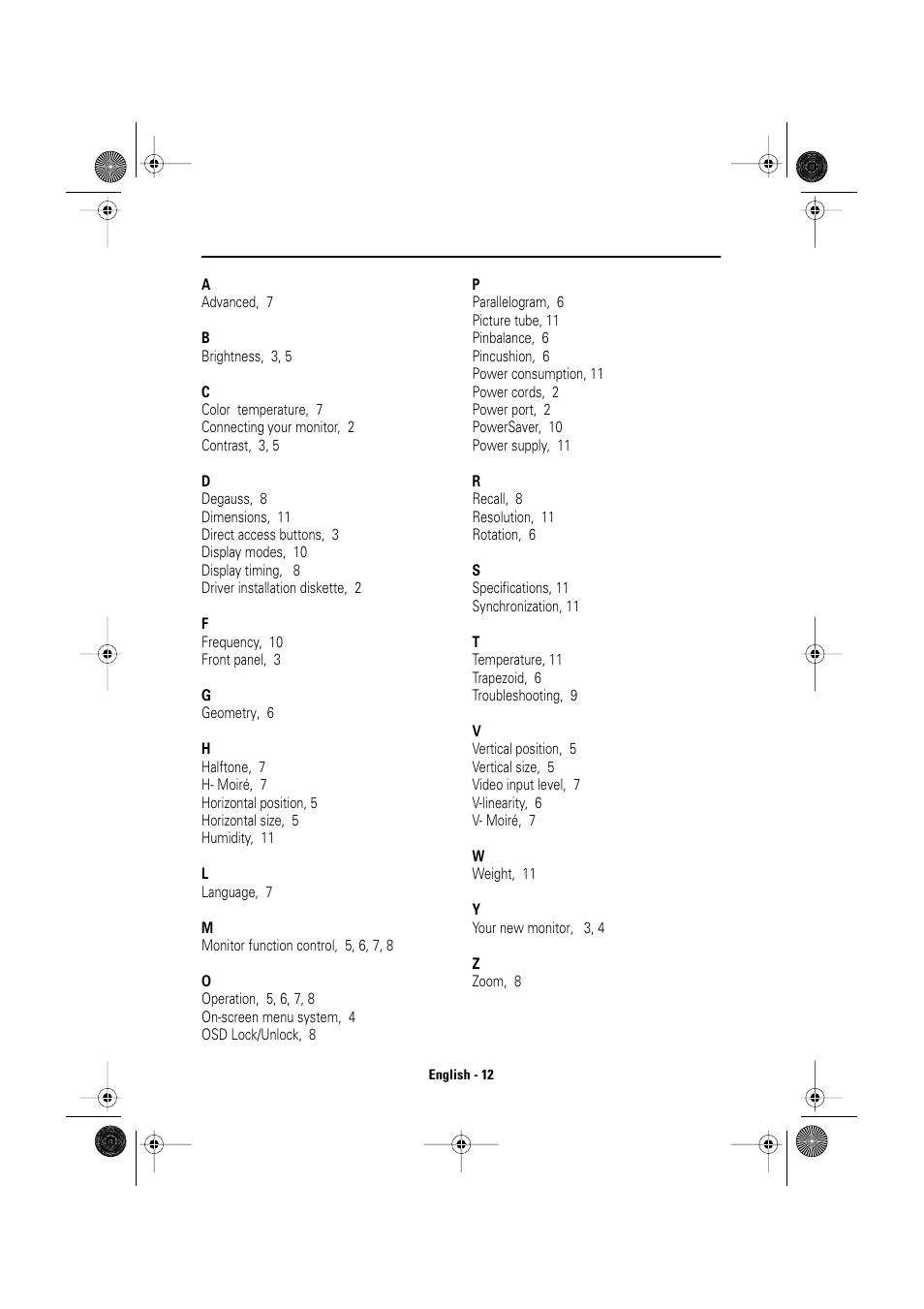 Index | Samsung AV17KSBL User Manual | Page 14 / 16