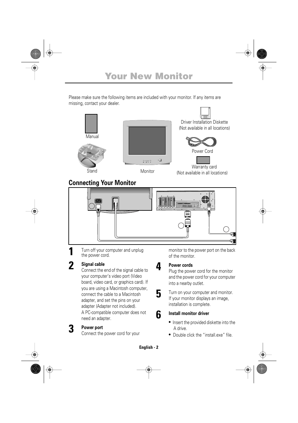 Your new monitor | Samsung AV17KSBL User Manual | Page 4 / 16