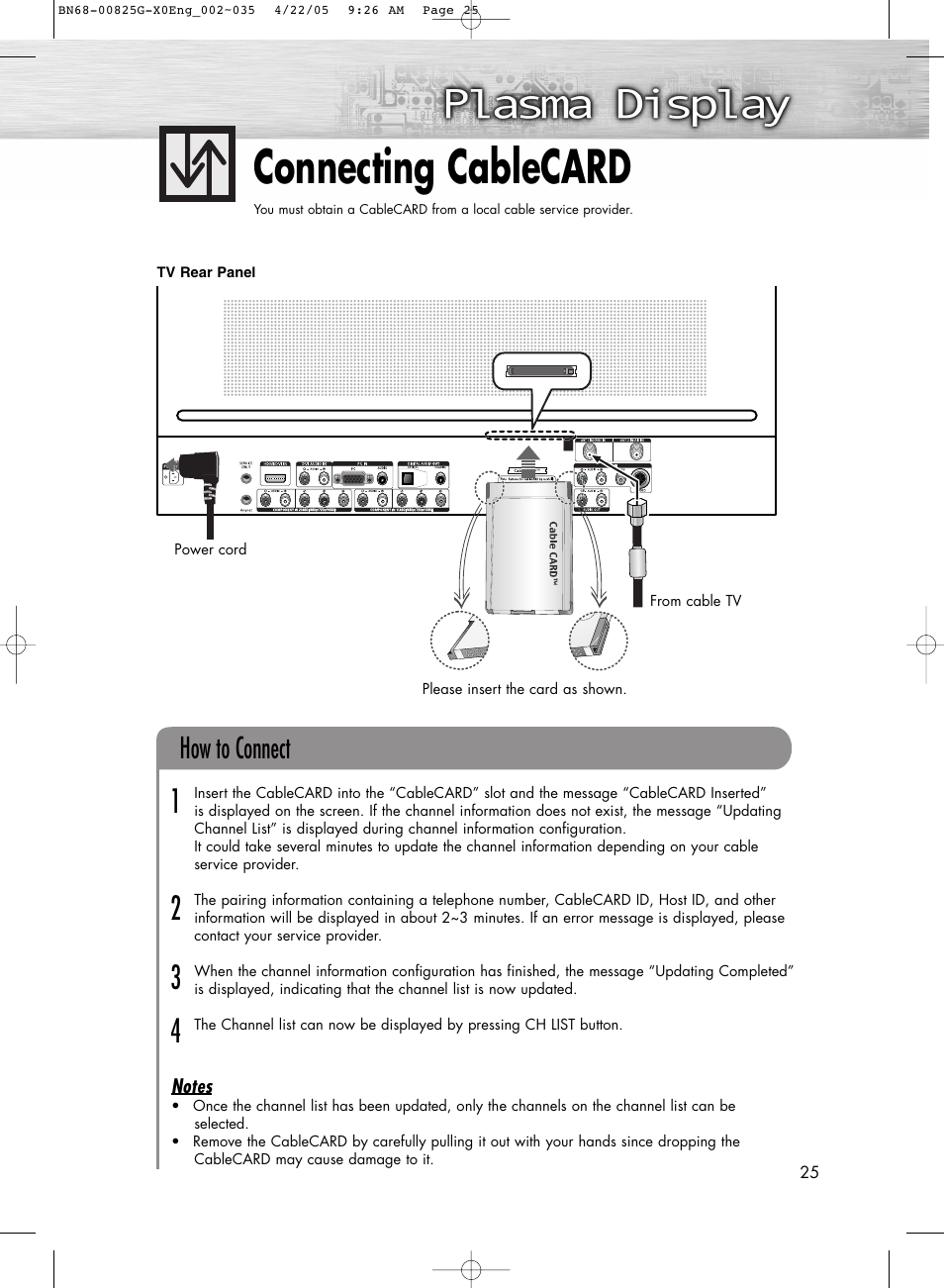 Connecting cablecard, How to connect | Samsung HPR5072X-XAA User Manual | Page 25 / 146