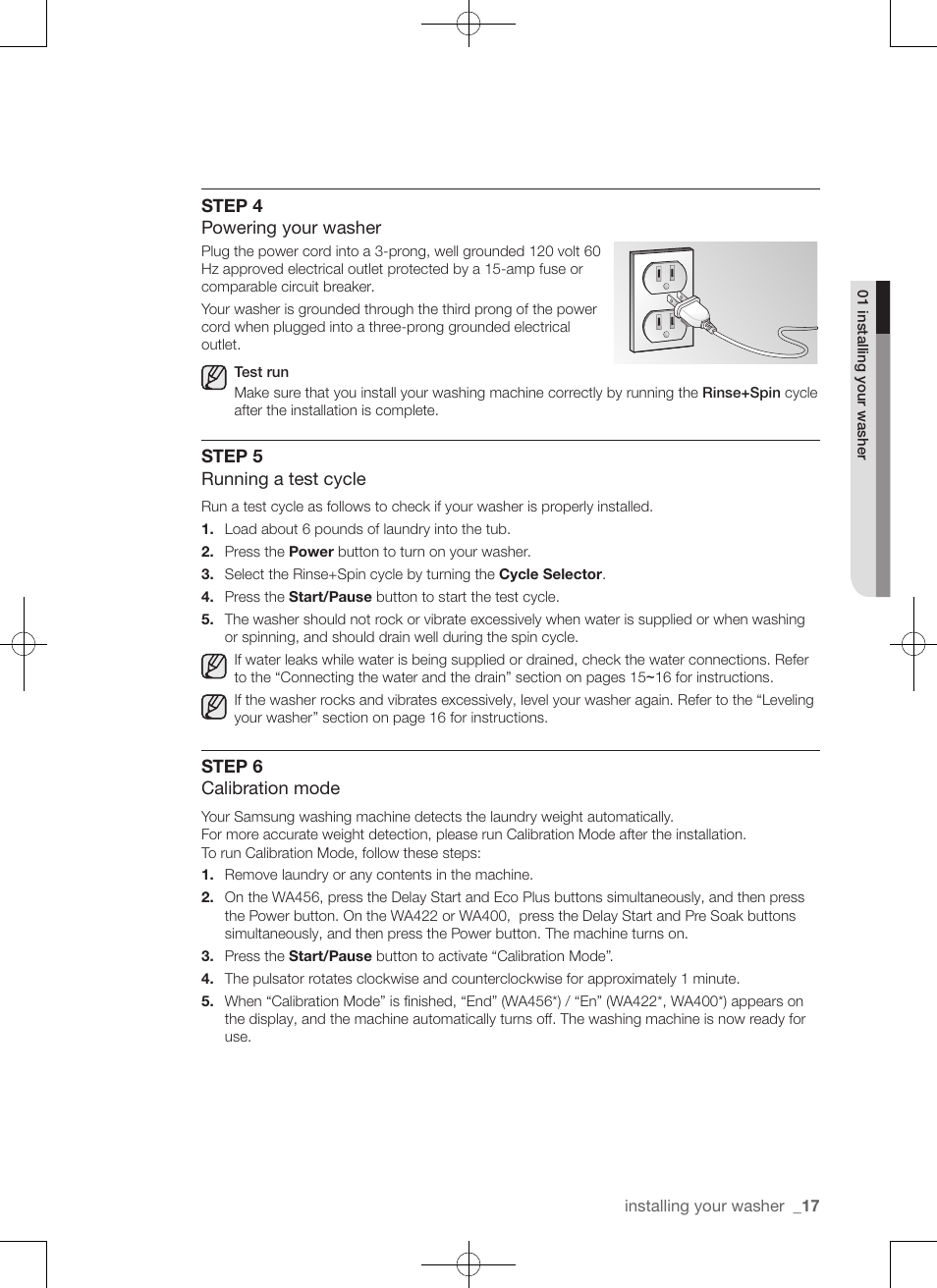 Samsung WA456DRHDSU-AA User Manual | Page 17 / 132