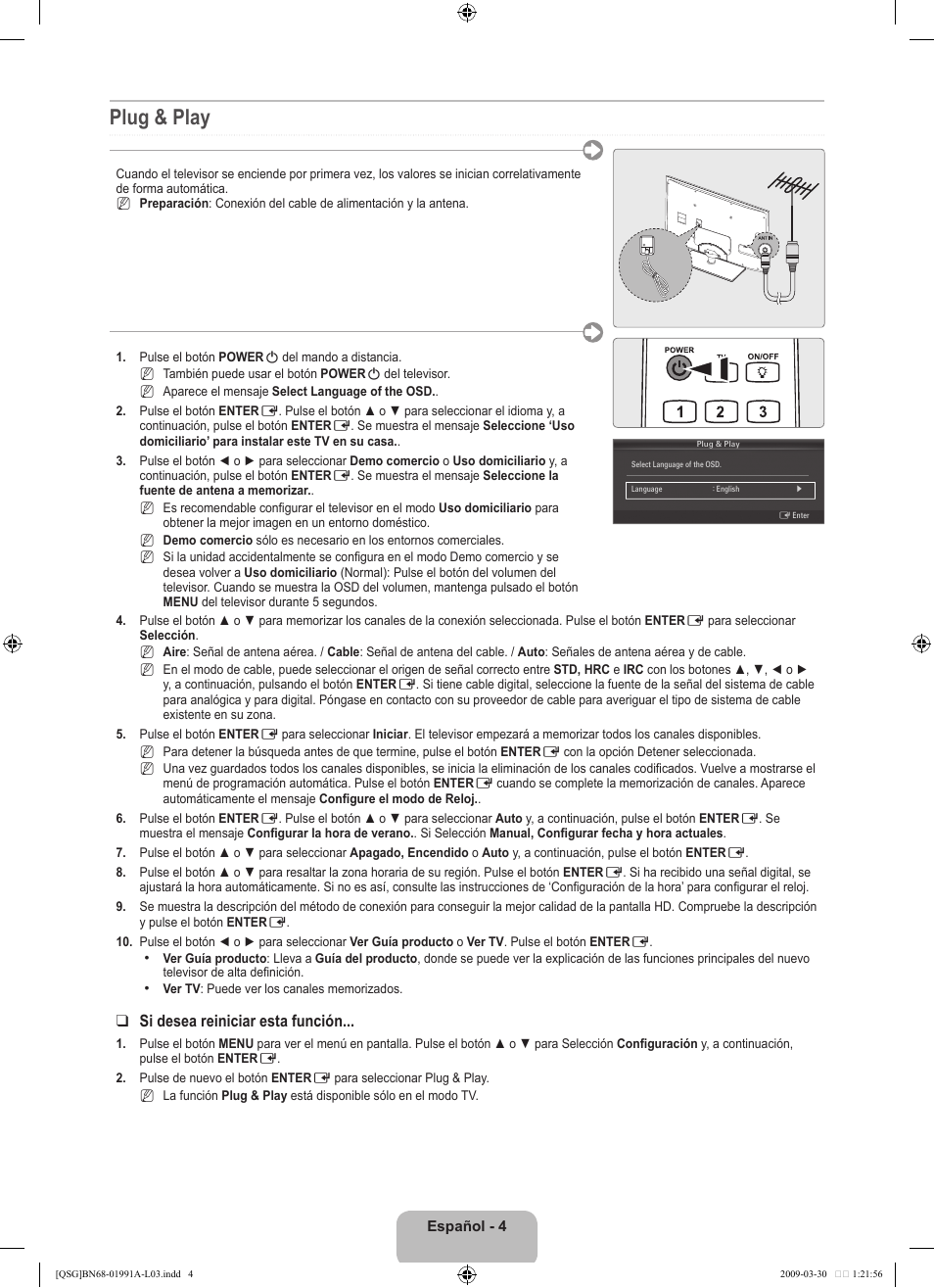 Plug & play | Samsung UN46B7100WFUZA User Manual | Page 10 / 20