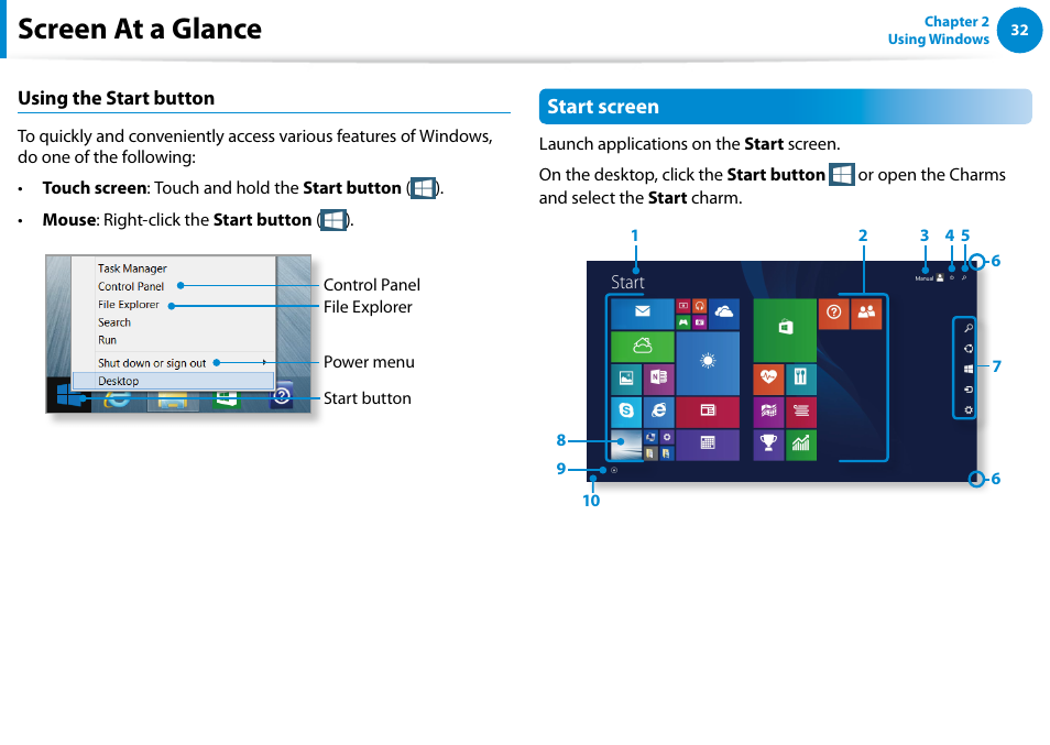 Screen at a glance | Samsung DP700A7D-S02US User Manual | Page 33 / 134