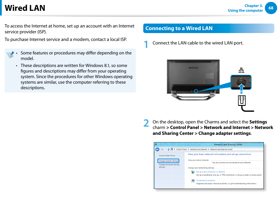 Wired lan | Samsung DP700A7D-S02US User Manual | Page 69 / 134