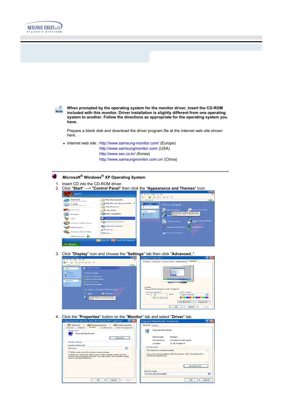 Setup | Samsung AQ19FSBU User Manual | Page 18 / 72