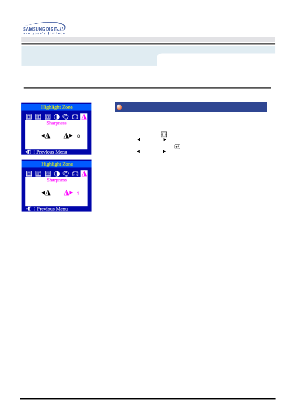 On-screen display, Sharpness, User’s manual 41 | Samsung AQ19FSBU User Manual | Page 43 / 72