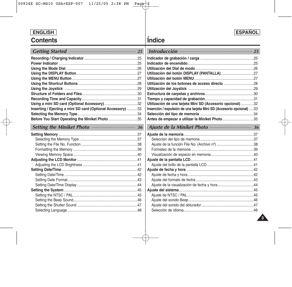 Contents índice | Samsung HMX-S10BN-XAC User Manual | Page 3 / 156