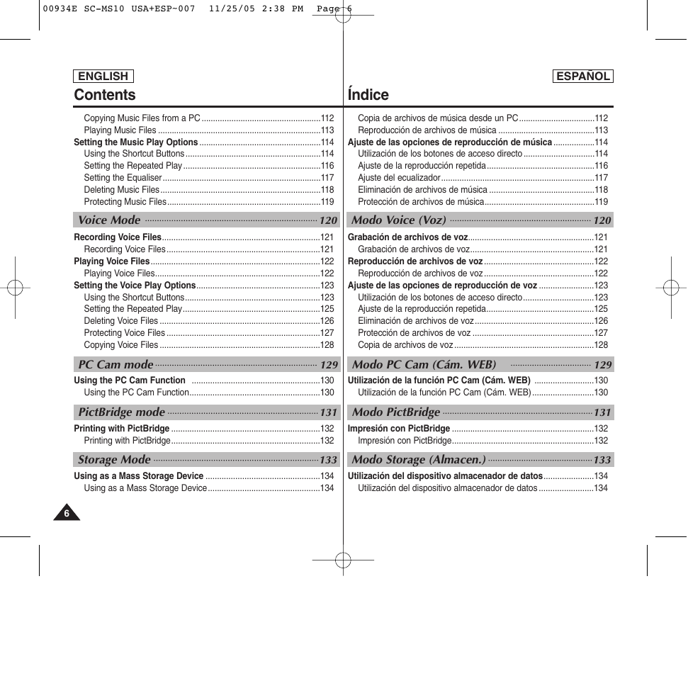 Contents índice | Samsung HMX-S10BN-XAC User Manual | Page 6 / 156