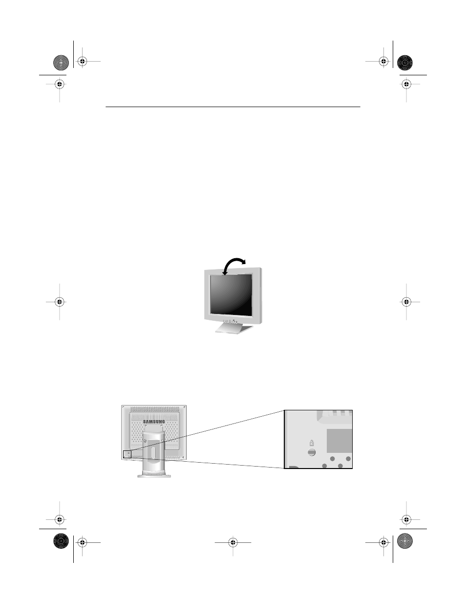 Setting up your lcd monitor, Setting up an ergonomic workstation, Kensington security slot | Samsung DV17MSSANR User Manual | Page 6 / 30