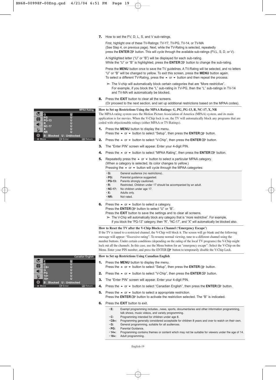 Samsung LNS1951WX-XAP User Manual | Page 21 / 80