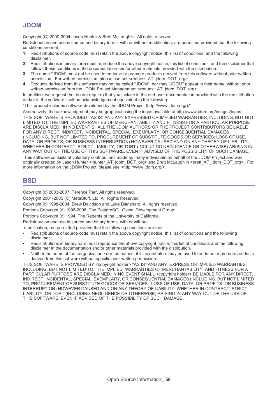 Jdom, Jdom bsd | Samsung SCX-6555N-XBG User Manual | Page 50 / 65