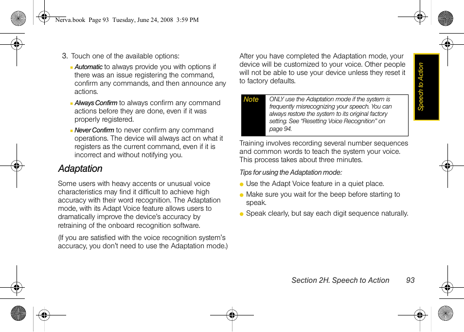 Adaptation | Samsung SPH-M800ZKASPR User Manual | Page 105 / 242