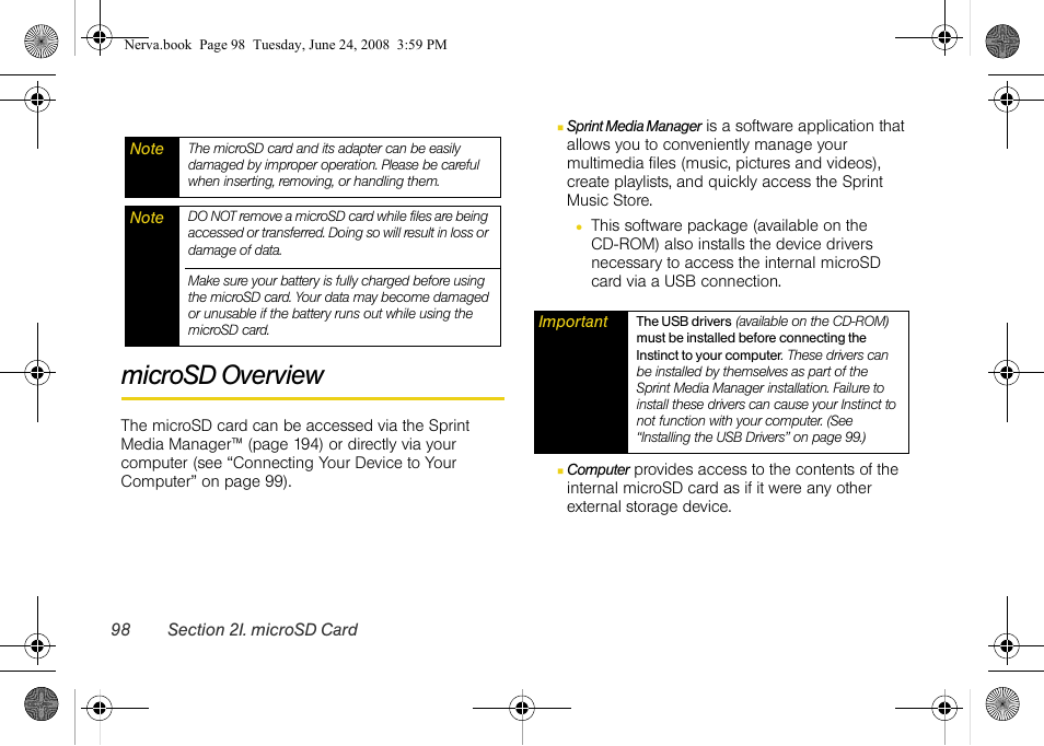 Microsd overview | Samsung SPH-M800ZKASPR User Manual | Page 110 / 242