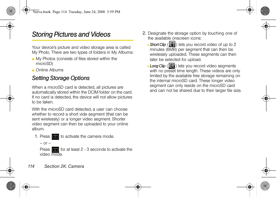 Storing pictures and videos, Setting storage options | Samsung SPH-M800ZKASPR User Manual | Page 126 / 242