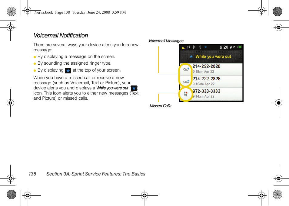 Voicemail notification | Samsung SPH-M800ZKASPR User Manual | Page 150 / 242