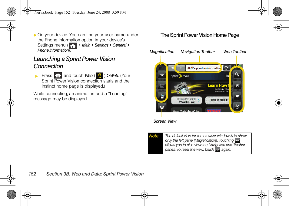 Launching a sprint power vision connection | Samsung SPH-M800ZKASPR User Manual | Page 164 / 242