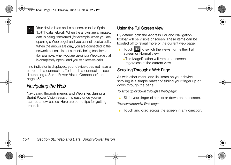 Navigating the web | Samsung SPH-M800ZKASPR User Manual | Page 166 / 242