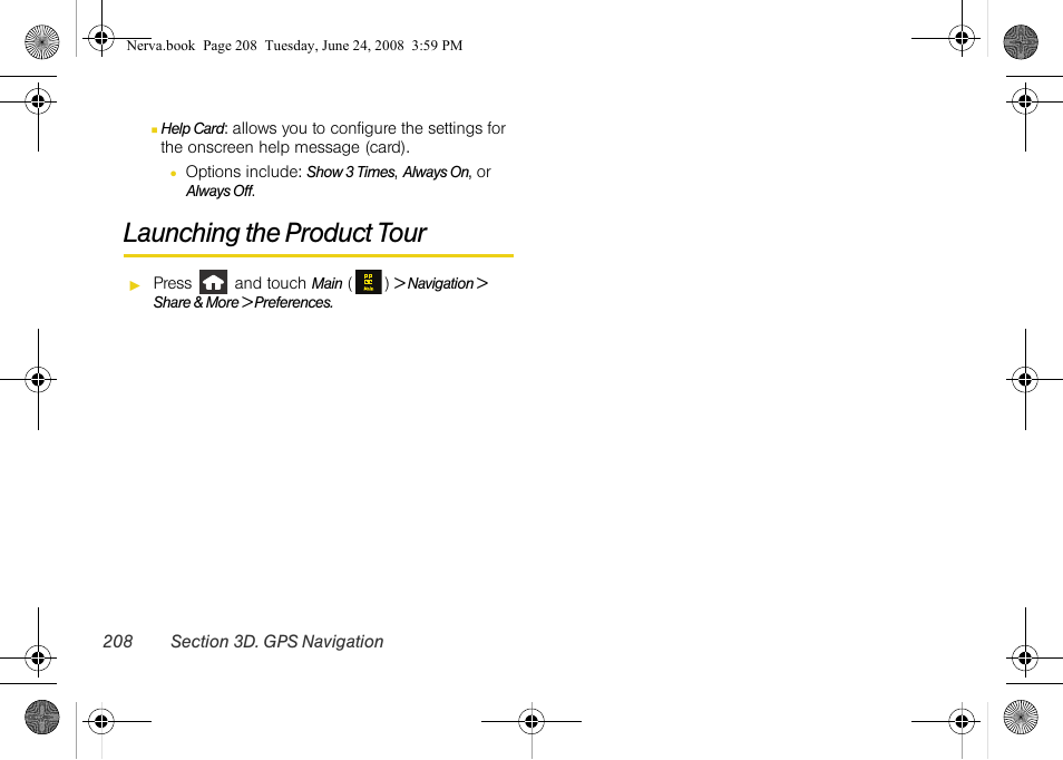 Launching the product tour | Samsung SPH-M800ZKASPR User Manual | Page 220 / 242