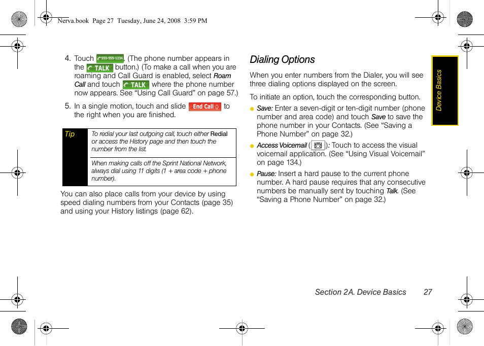 Dialing options | Samsung SPH-M800ZKASPR User Manual | Page 39 / 242