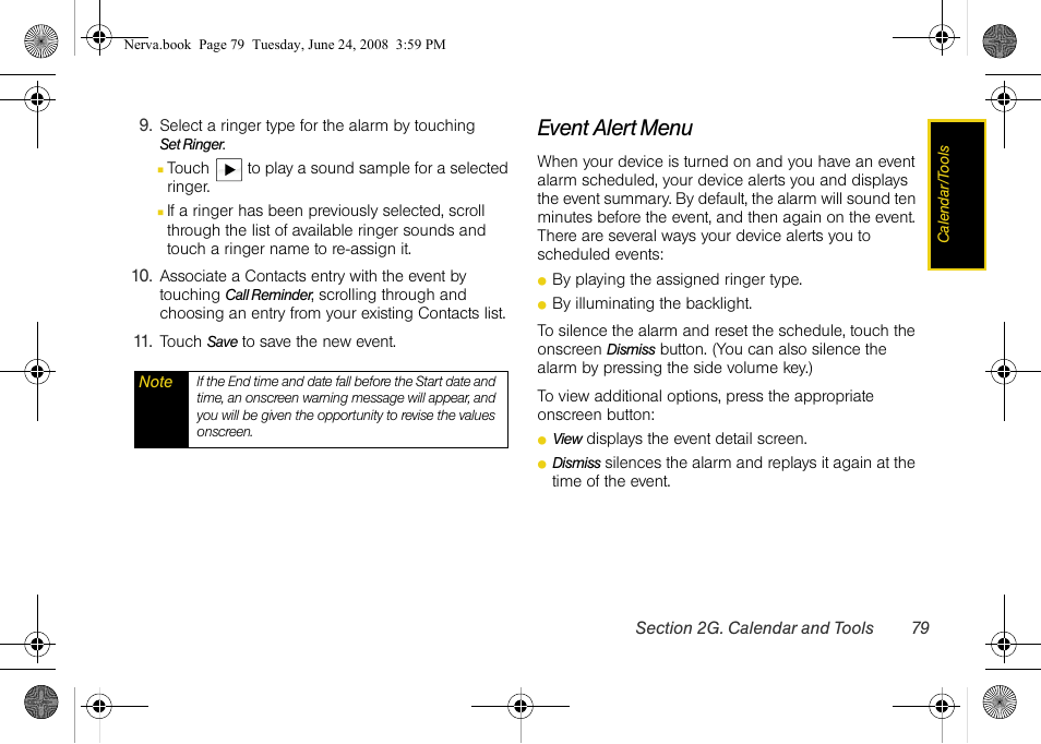Event alert menu | Samsung SPH-M800ZKASPR User Manual | Page 91 / 242