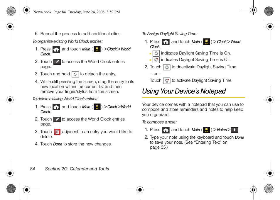Using your device’s notepad | Samsung SPH-M800ZKASPR User Manual | Page 96 / 242