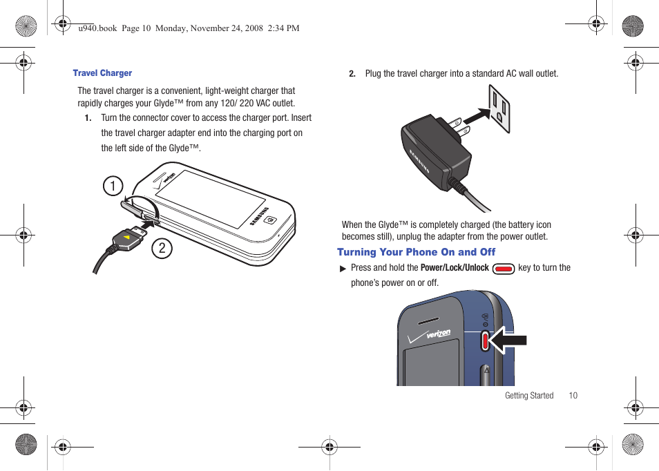 Turning your phone on and off | Samsung SCH-U940DBAVZW User Manual | Page 13 / 156