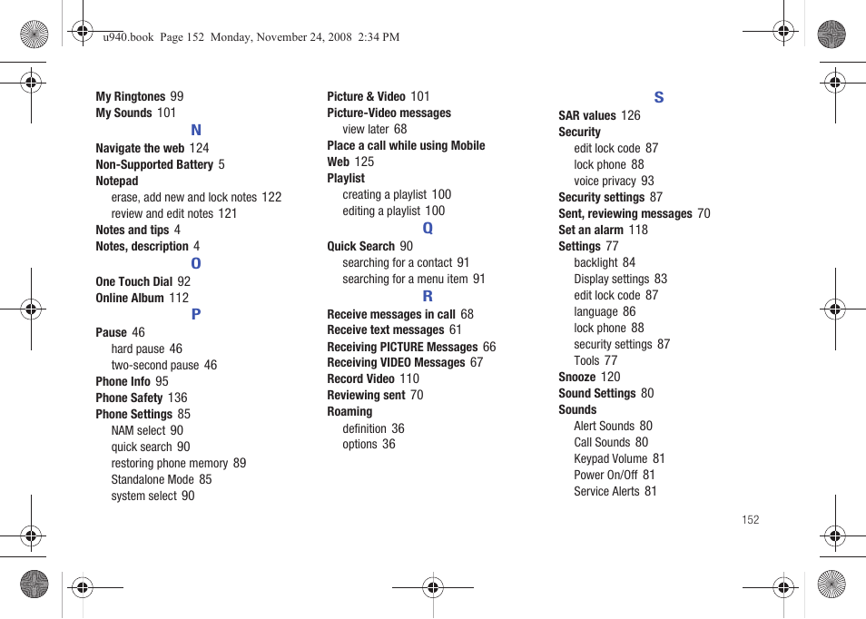 Samsung SCH-U940DBAVZW User Manual | Page 155 / 156