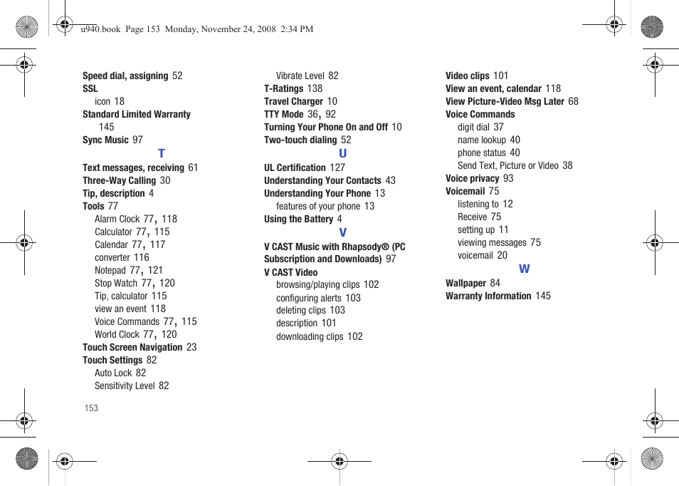 Samsung SCH-U940DBAVZW User Manual | Page 156 / 156