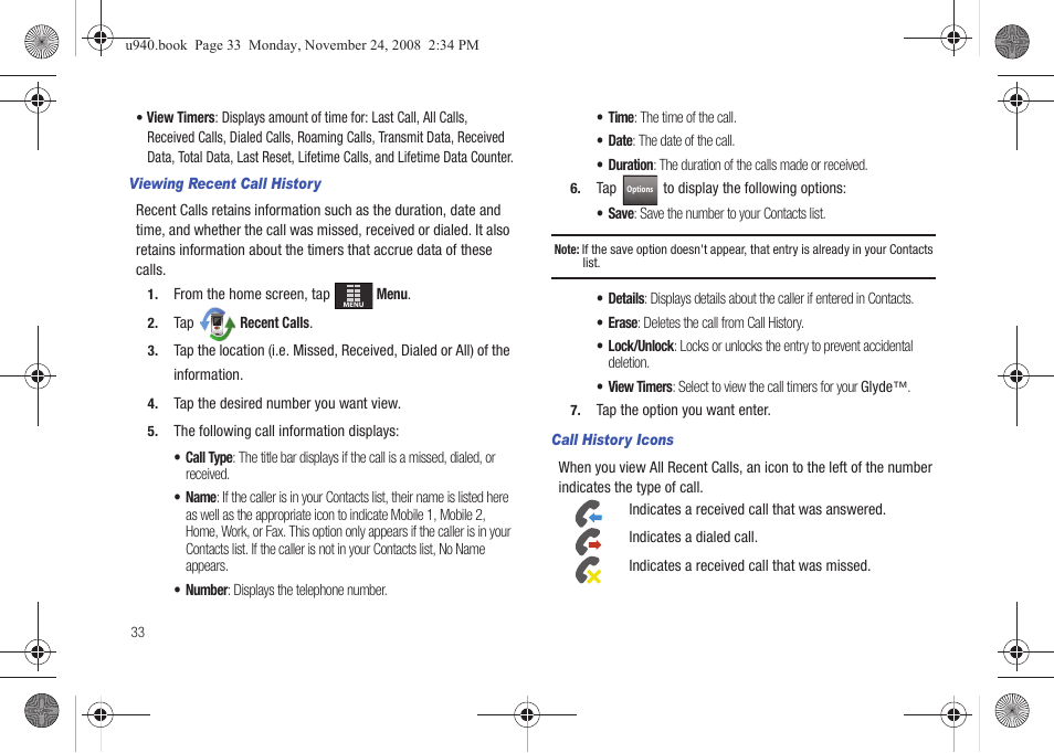 Samsung SCH-U940DBAVZW User Manual | Page 36 / 156