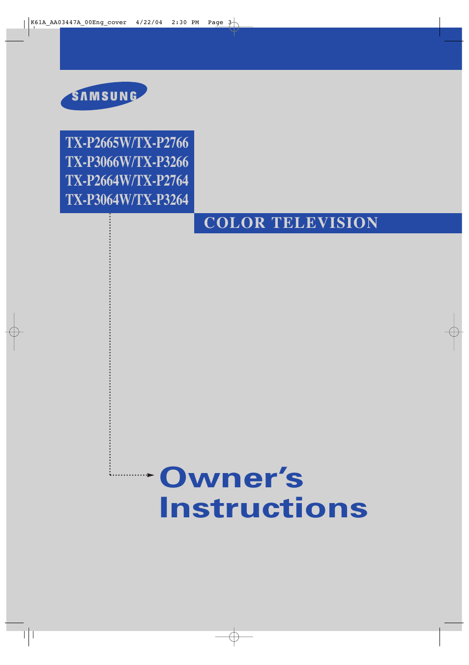 Samsung TXP2665WX-XAC User Manual | 68 pages