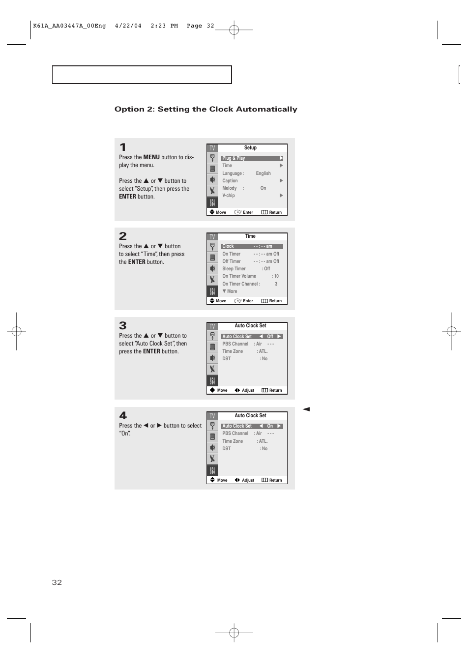 Samsung TXP2665WX-XAC User Manual | Page 32 / 68
