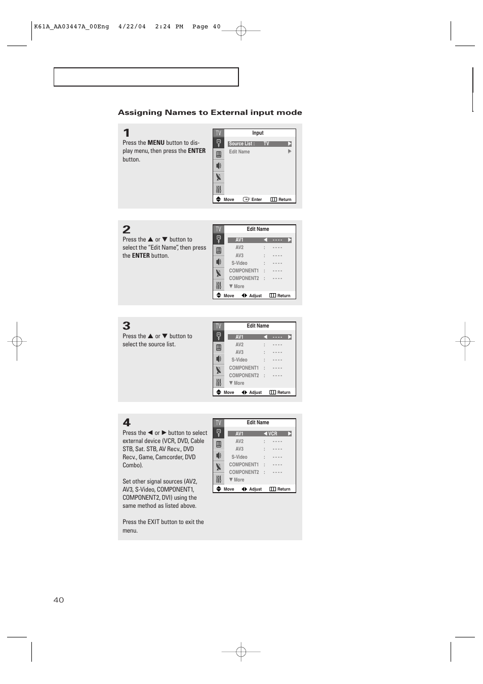 Samsung TXP2665WX-XAC User Manual | Page 40 / 68
