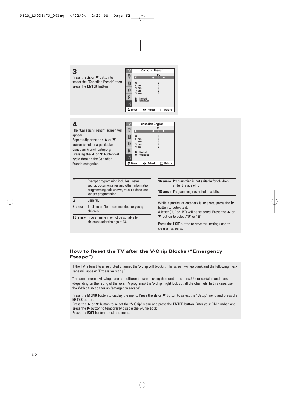 Samsung TXP2665WX-XAC User Manual | Page 62 / 68