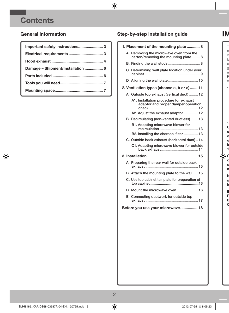 Samsung SMH1713W-XAA User Manual | Page 2 / 20