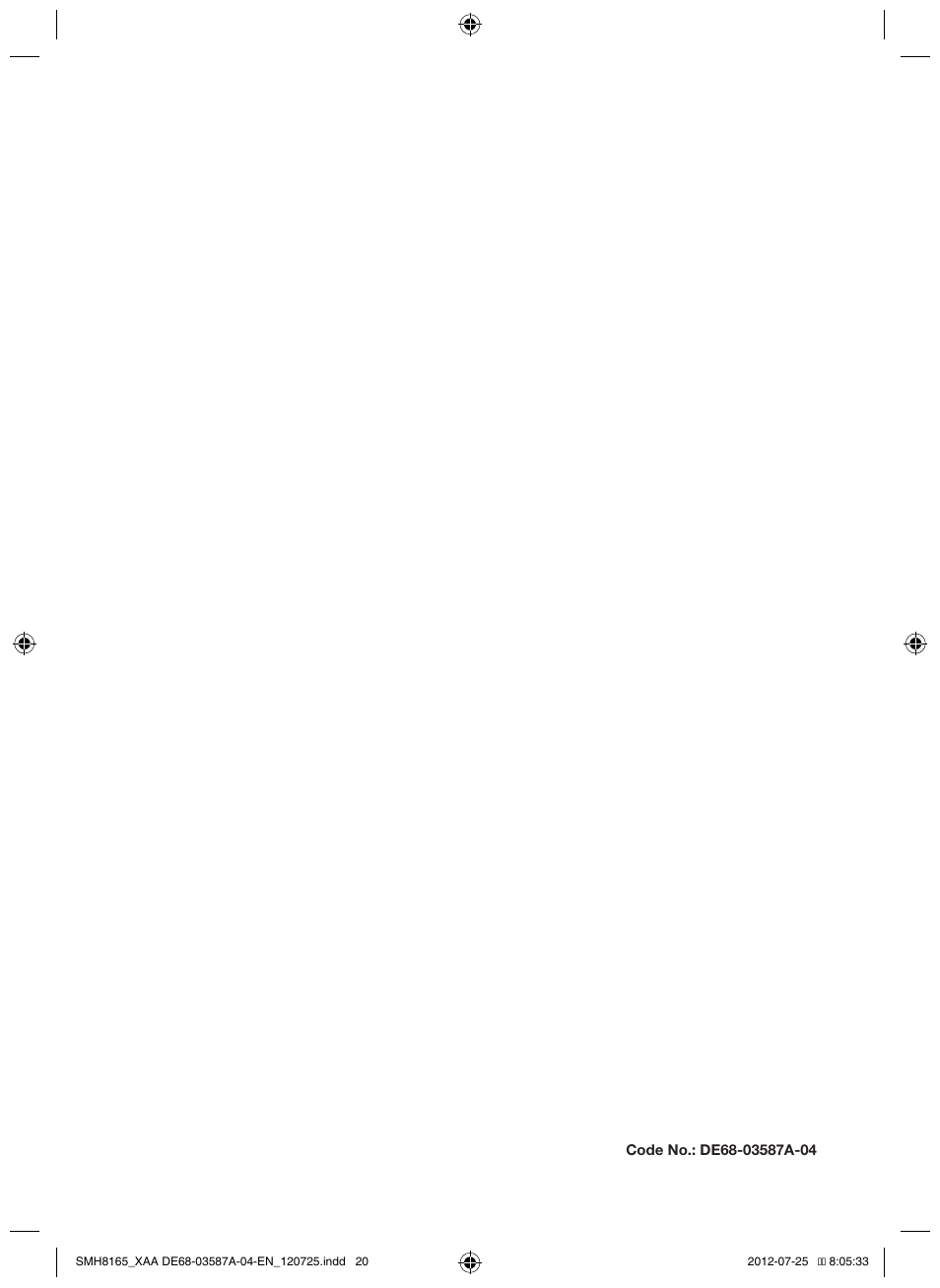 Samsung SMH1713W-XAA User Manual | Page 20 / 20