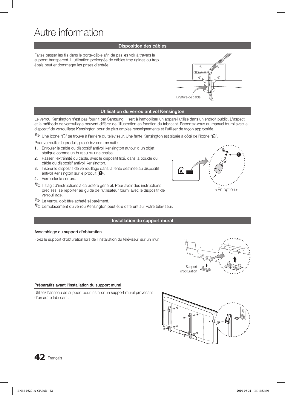 Autre information | Samsung LN46C600F3FXZA User Manual | Page 142 / 151